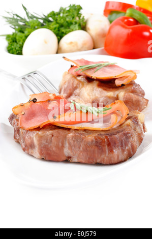 Schweineschinken Steak und Pfeffer Stockfoto