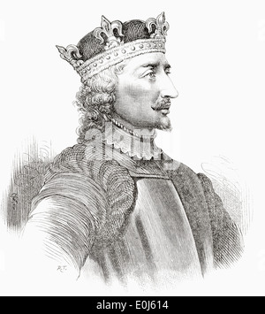 Stephen c. 1092/6 –1154 alias Stephen von Blois. König von England. Stockfoto