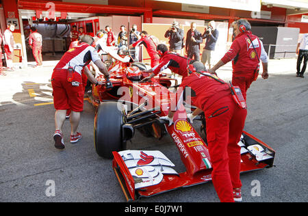 Barcelona, Spanien. 14. Mai 2014. BARCELONA -14 Mai-Spanien: Kimi Räikkönen während der Formel-1-Test am 14. Mai 2014 in der Barcelona-Catalunya Rennstrecke stattfand. : Bildnachweis Joan Valls/Urbanandsport/Nurphoto: Joan Valls/NurPhoto/ZUMAPRESS.com/Alamy Live-Nachrichten Stockfoto