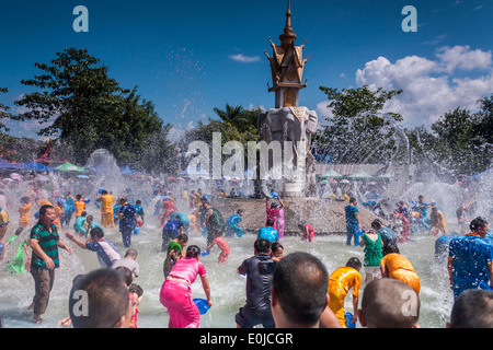 Spritzwasser Festival in Xishuangbanna, Yunnan, China Stockfoto