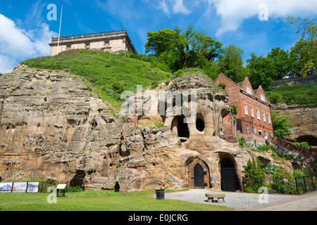 Mortimers Loch, Nottingham Castle und das Sudhaus Hof Museum des Lebens Nottingham, Nottinghamshire, England UK Stockfoto