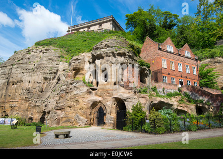 Mortimers Loch, Nottingham Castle und das Sudhaus Hof Museum des Lebens Nottingham, Nottinghamshire, England UK Stockfoto