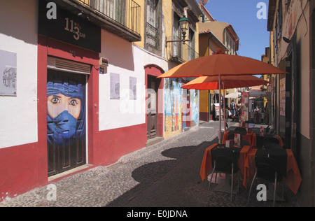 Travessa João Caetano in die alte Stadt Funchal Madeira Stockfoto