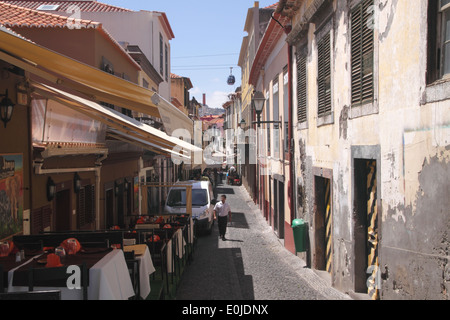 Rua de Santa Maria in der alten Stadt Funchal Madeira Stockfoto