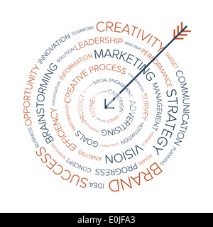 Abstraktes Vektor-Illustration von Business Target gemacht von Wörtern Stockfoto