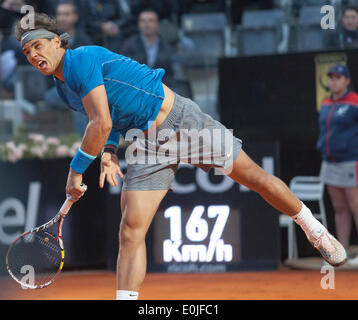 Rafael Nadal spielt in der ATP Rom International Tennis Masters Stockfoto