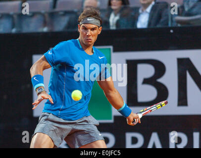 Rafael Nadal spielt in der ATP Rom International Tennis Masters Stockfoto