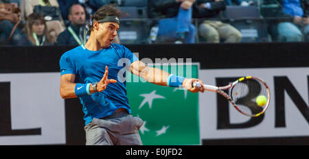 Rafael Nadal spielt in der ATP Rom International Tennis Masters Stockfoto