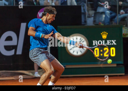 Rafael Nadal spielt in der ATP Rom International Tennis Masters Stockfoto