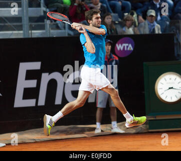 Gilles Simon spielt Rafael Nadal beim internationalen ATP Tennisturnier in Rom 2014 Stockfoto