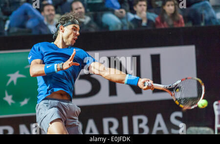 Rafael Nadal spielt in der ATP Rom International Tennis Masters Stockfoto