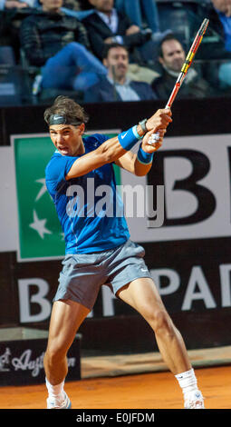 Rafael Nadal spielt in der ATP Rom International Tennis Masters Stockfoto