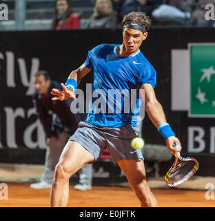 Rafael Nadal spielt in der ATP Rom International Tennis Masters Stockfoto