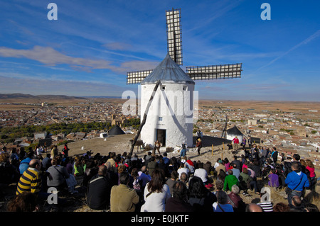Consuegra. Darstellung der Quijote während Safran Rosenfest, Provinz Toledo, Route des Don Quijote, Castilla-La-Ma Stockfoto