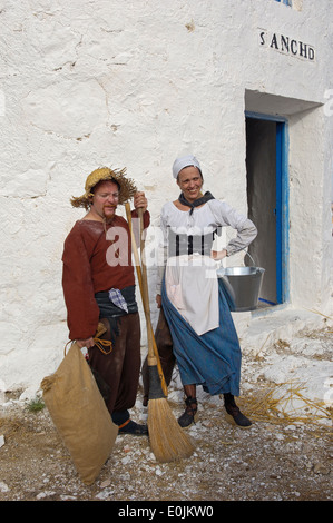 Consuegra. Darstellung der Quijote während Safran Rosenfest, Provinz Toledo, Route des Don Quijote, Castilla-La-Ma Stockfoto