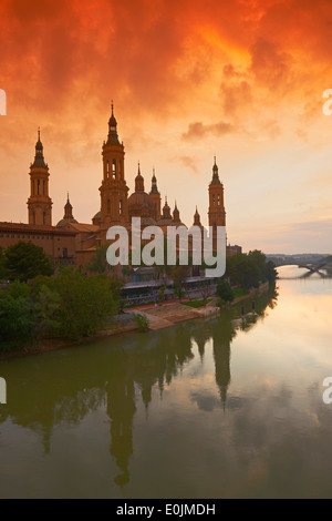Zaragoza, Fluss Ebro, Saragossa, Aragon, Spanien Stockfoto