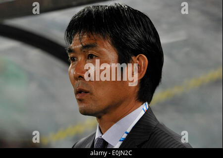 Sydney, Australien. 14. Mai 2014. Sanfrecce Hiroshima Coach Hajime Moriyasu während der AFC Champions League-Spiel zwischen Western Sydney Wanderers FC und Sanfrecce Hiroshima FC von Japan aus dem Pirtek Stadion, Parramatta. Bildnachweis: Aktion Plus Sport/Alamy Live-Nachrichten Stockfoto