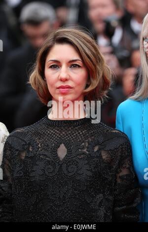 Cannes, Frankreich. 14. Mai 2014. Jury-Mitglied, USA Direktor Sofia Coppola, kommt für die Vorführung des Films "Grace of Monaco" und der feierlichen Eröffnung der 67. jährlichen Cannes Filmfestspiele in Cannes, Frankreich, 14. Mai 2014. Außer Konkurrenz präsentiert öffnet der Film das Festival, das vom 14. bis 25 Mai läuft. Foto: Hubert Boesl - Live News WIRE SERVICE/Dpa/Alamy Stockfoto