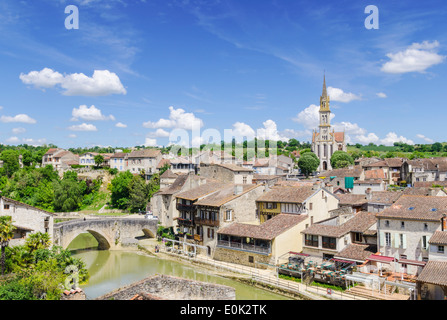 Die alte Stadt von Nérac auf dem Fluss Baïse, Nerac, Lot-et-Garonne, Frankreich Stockfoto