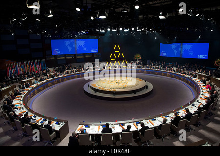 US Präsident Barack Obama besucht Nuclear Security Summit 2014 auf The World Forum 24. März 2014 in den Haag, Niederlande. Stockfoto