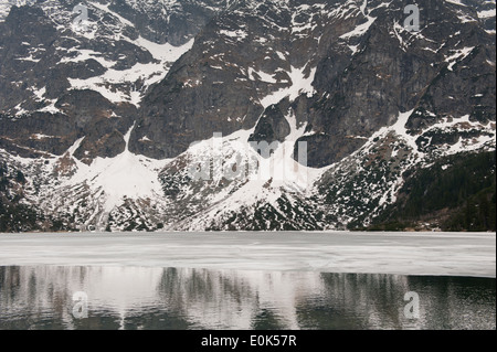 Gefrorene Frühling Morskie Oko Lake Stockfoto