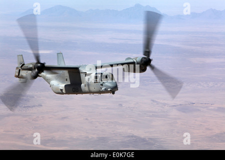 Ein MV-22 Osprey mit Marine Medium Tiltrotor Geschwader 365, der "Blue Knights" Umhüllung unter 3rd Marine Aircraft Wing (vorwärts Stockfoto