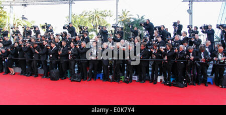 ROTEN Teppich Fotografen Herr TURNER PREMIERE 67. CANNES FILM FESTIVAL CANNES Frankreich 15. Mai 2014 Stockfoto