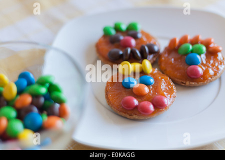 Kürbis Gesicht Gluten freie Plätzchen Stockfoto