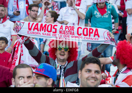 Turin, Italien. 14. Mai 2014. Benfica-fans Fußball: UEFA Europa League Finale Match zwischen Sevilla FC 0(4-2) 0 SL Benfica im Juventus Stadium in Turin, Italien. © Maurizio Borsari/AFLO/Alamy Live-Nachrichten Stockfoto