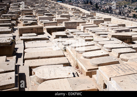 Jüdischer Friedhof auf dem Ölberg, Jerusalem, Israel Stockfoto