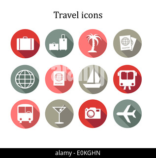 Reihe von Reise-Icons. Vektor Stockfoto