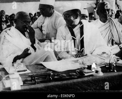 Mahatma Gandhi bei der 51. Indian National Congress Stockfoto