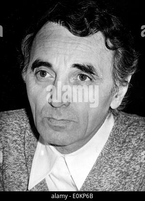 Nahaufnahme der Sänger Charles Aznavour Stockfoto