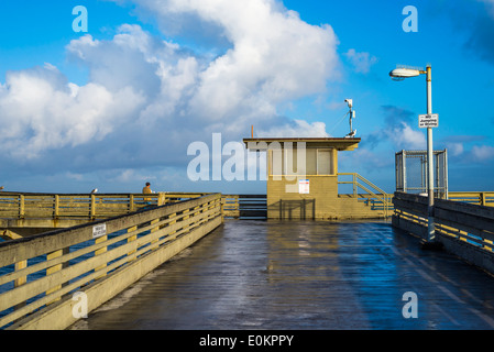 Ocean Beach Pier am Morgen fotografiert. San Diego, California, Vereinigte Staaten von Amerika. Stockfoto