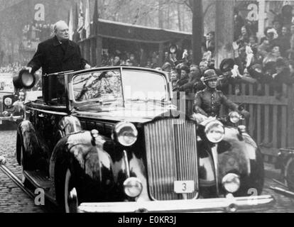 Sir Winston Churchill besucht Belgien Stockfoto