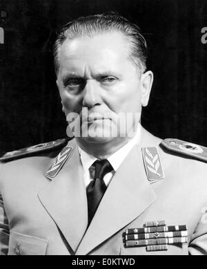 Nahaufnahme des Präsidenten Josip Tito in Jugoslawien Stockfoto