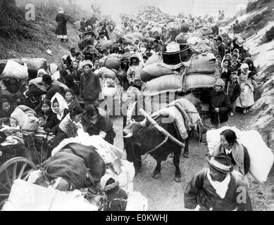 Koreanische Flüchtlinge, die während des Koreakrieges Stockfoto