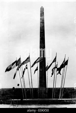 Gedenkfeier im KZ Bergen Belsen statt Stockfoto