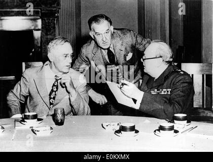 Sir Winston Churchill trifft sich mit Präsident Roosevelt Stockfoto