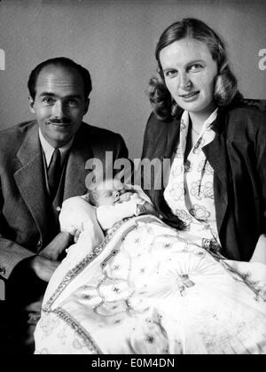 Otto von Habsburg mit seiner Frau und Tochter Stockfoto