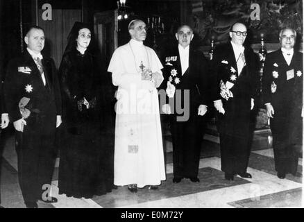 Papst Pius XII erhält Marschall Alexander Papagos Stockfoto