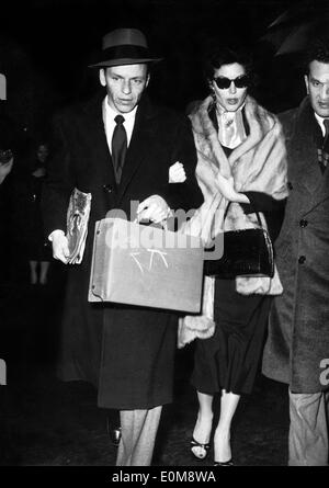 Sänger Frank Sinatra und Ava Gardner Urlaub Stockfoto