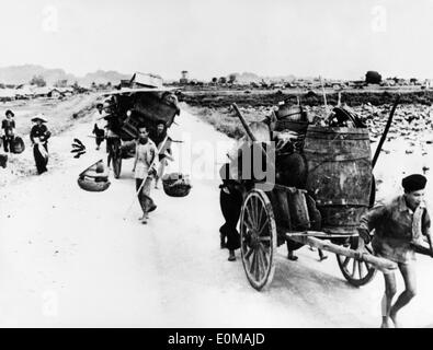 Vietnamesische Flüchtlinge während erster Indochinakrieg Stockfoto
