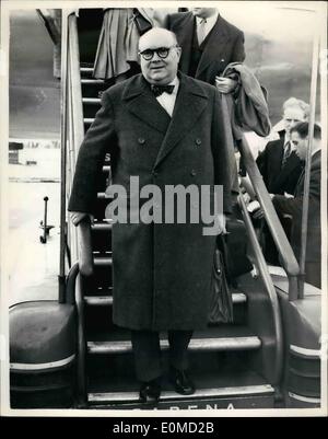 Sept. 09, 1954 - Minister für neun-Mächte-Konferenz zu gelangen. Foto zeigt M. Spaak, belgischer Außenminister, fotografiert auf Stockfoto