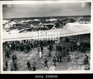 Sept. 09, 1954 - Farnborough Flugschau. Die heutige Vorschau. Foto zeigt Gesamtansicht auf der heutigen Vorschau von der Society of British Stockfoto