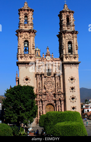 Die Kirche Santa Prisca, Taxco die berühmtesten Wahrzeichen, Taxco, Guerrero, Mexiko Stockfoto