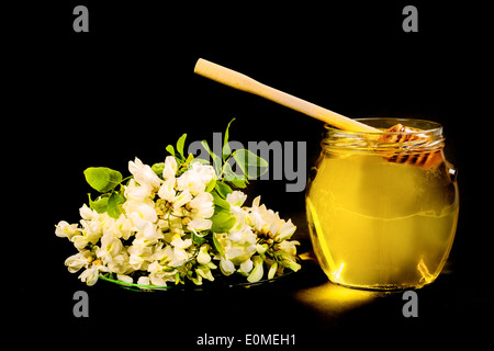 Reine Akazienhonig ist sehr beliebt und begehrt. Stockfoto