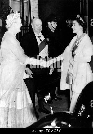 Die Churchill mit Königin Elizabeth II Stockfoto