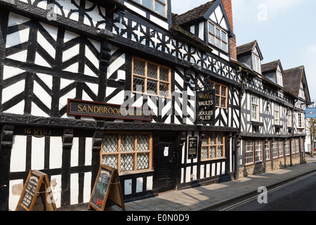 Das historische 17. Jahrhundert Tudor House Hotel, Market Drayton, Shropshire Stockfoto