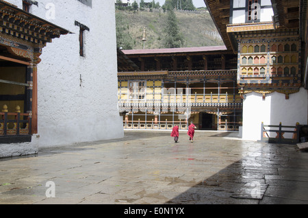 Innenansicht des Rinpung Dzong, Drukpa Kagyu Buddhist Monastery, Paro, Bhutan Stockfoto